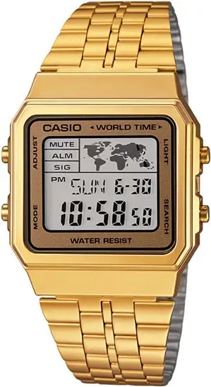 Casio A500WGA-9DF Quartz Çelik Altın Rengi Gri Kadran 34 mm Erkek Kol Saati