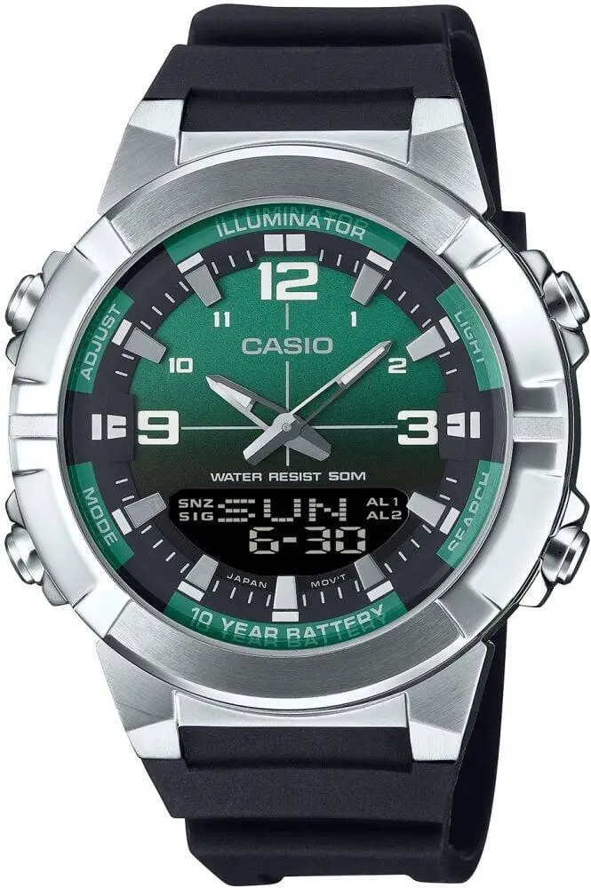 Casio AMW-870A-3AVDF Quartz Silikon Kordon Siyah 44 mm Erkek Kol Saati