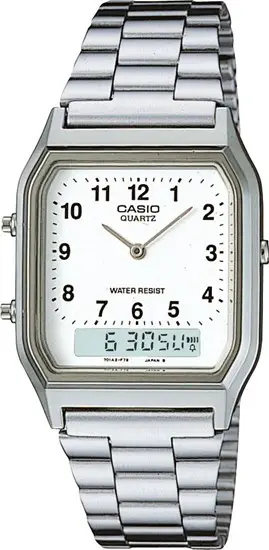 Casio AQ-230A-7BMQ Retro Quartz Çelik Gri 28 mm Erkek Kol Saati