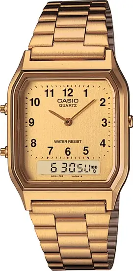 Casio AQ-230GA-9BMQ Quartz Çelik Altın Sarısı 28 mm Erkek Kol Saati