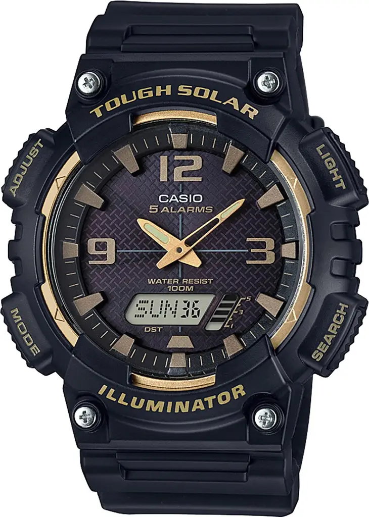 Casio AQ-S810W-1A3VDF Solar Silikon Siyah 10 ATM 47 mm Erkek Kol Saati