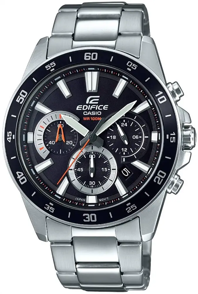 Casio EFV-570D-1AVUDF Quartz Çelik Gri Siyah Kadran 10 ATM 44 mm Erkek Kol Saati