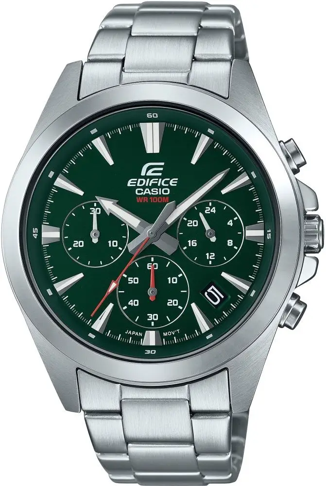 Casio EFV-630D-3AVUDF Quartz Çelik Gri Yeşil Kadran 10 ATM 44 mm Erkek Kol Saati
