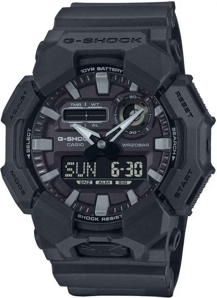 Casio GA-010-1A1DRN Quartz Silikon Siyah 20 ATM 52 mm Erkek Kol Saati