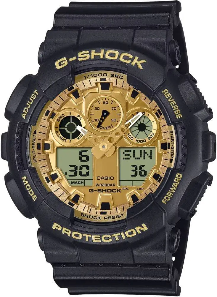 Casio GA-100GGB-1A9DR Quartz Siyah Silikon Kordon 20 ATM 51 mm Erkek Kol Saati