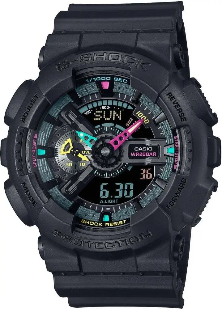 Casio GA-110MF-1ADR Quartz Silikon Siyah 20 ATM 52 mm Erkek Kol Saati
