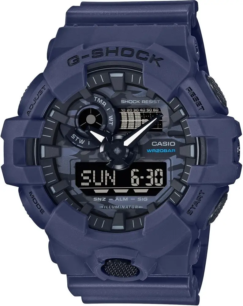 Casio GA-700CA-2ADR Quartz Silikon Lacivert 20 ATM Erkek Kol Saati