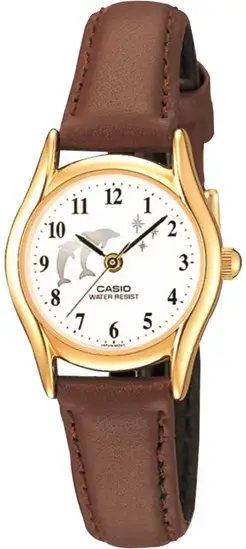 Casio LTP-1094Q-7B9RDF Quartz Deri Kordon Kahve Beyaz Kadran 23 mm Kadın Kol Saati