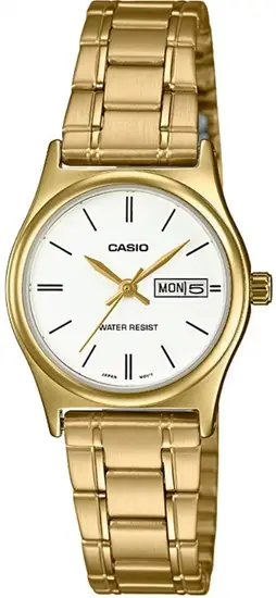 Casio LTP-V006G-7BUDF Quartz Çelik Altın Rengi Beyaz Kadran 25 mm Kadın Kol Saati