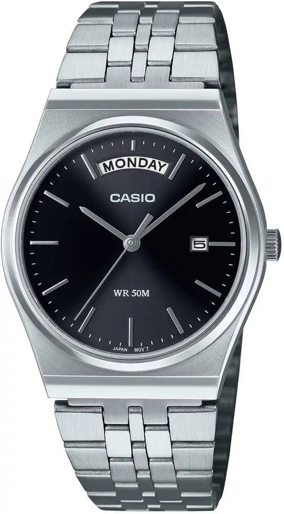 Casio MTP-B146D-1AVDF Quartz Çelik Gri Siyah Kadran 35 mm Erkek Kol Saati