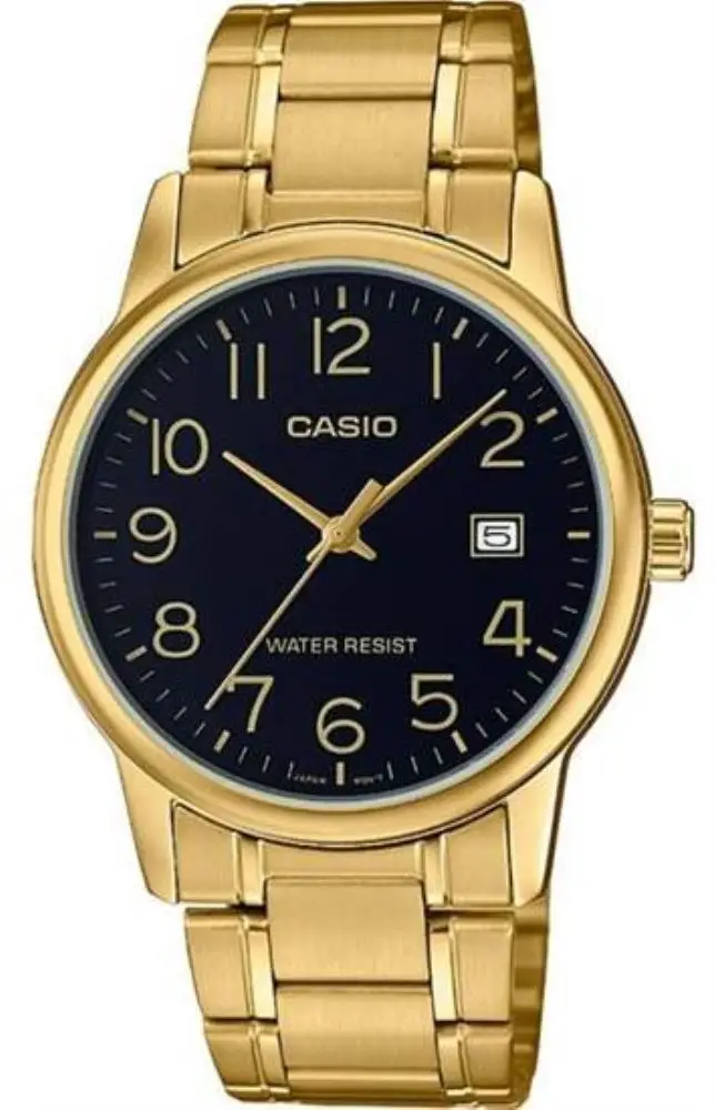 Casio MTP-V002G-1BUDF Quartz Çelik Altın Rengi Siyah 37 mm Erkek Kol Saati