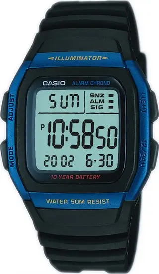 Casio W-96H-2AVDF Quartz Siyah Silikon Kordon 36 mm Erkek Kol Saati