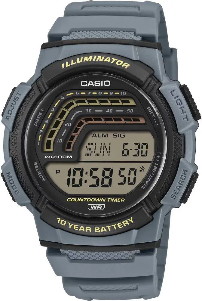 Casio WS-1800-2AVDF Quartz Silikon Mavi 10 ATM 45 mm Erkek Kol Saati