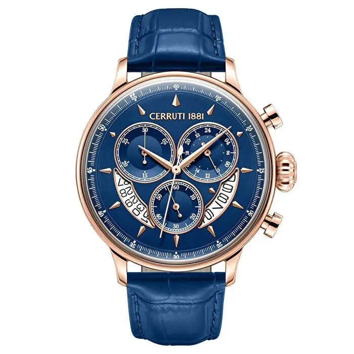 Cerruti 1881 CIWGC0110201 Quartz Deri Lacivert 45 mm Erkek Kol Saati