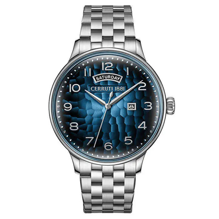 Cerruti 1881 CIWGH0110501 Quartz Çelik Gri Lacivert Kadran 42 mm Erkek Kol Saati