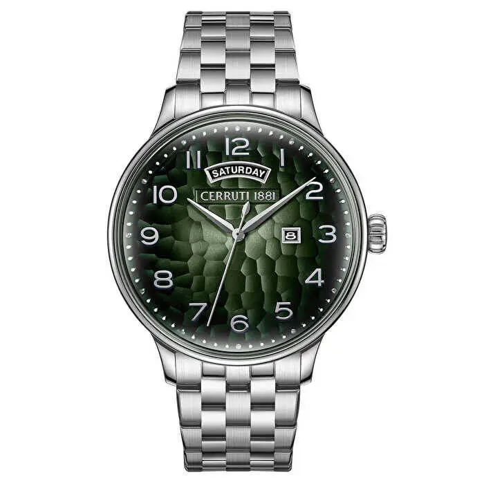 Cerruti 1881 CIWGH0110503 Quartz Çelik Gri Yeşil Kadran 42 mm Erkek Kol Saati