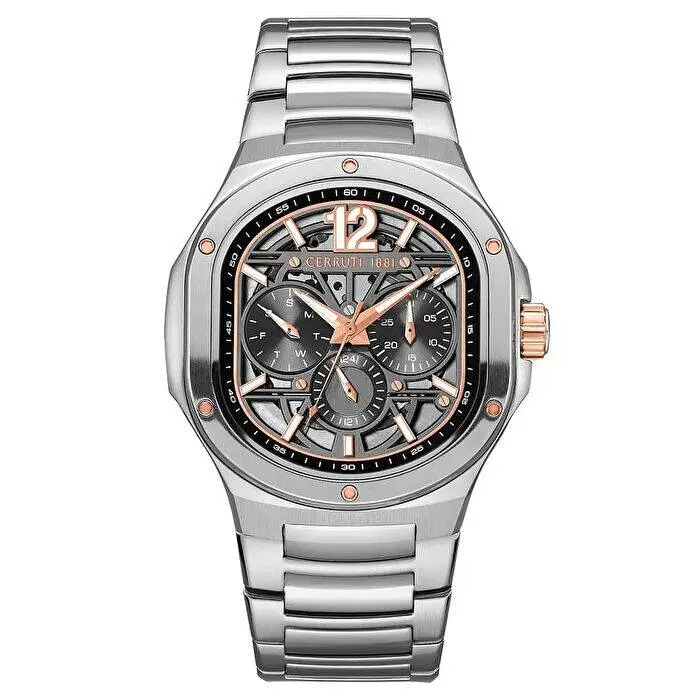 Cerruti 1881 CIWGK0072301 Quartz Çelik Gri Siyah Kadran 41x47 mm Erkek Kol Saati