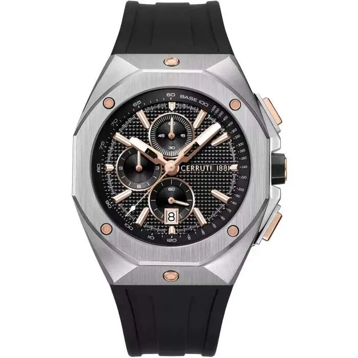 Cerruti 1881 CIWGO0073201 Quartz Silikon Siyah 43x48 mm Erkek Kol Saati