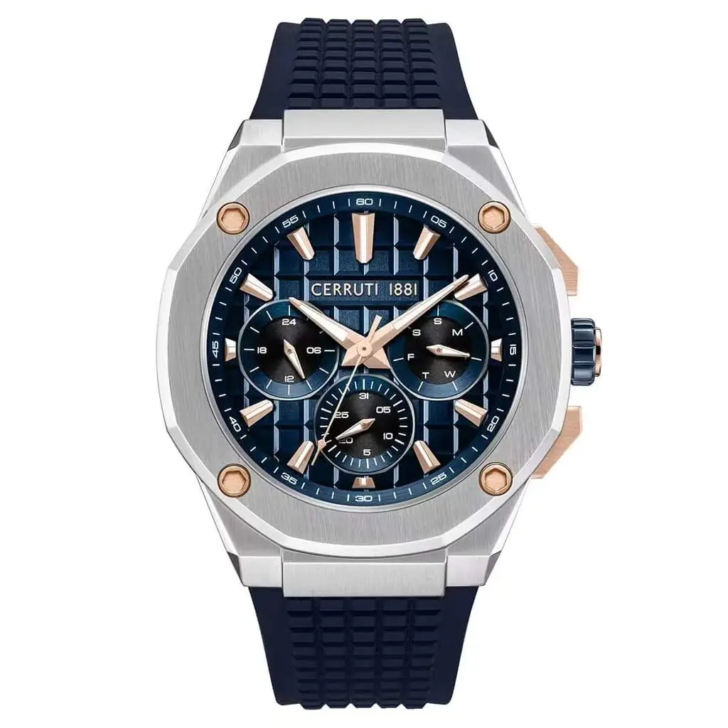 Cerruti 1881 CIWGQ0073402 Quartz Silikon Lacivert 46x54 mm Erkek Kol Saati 