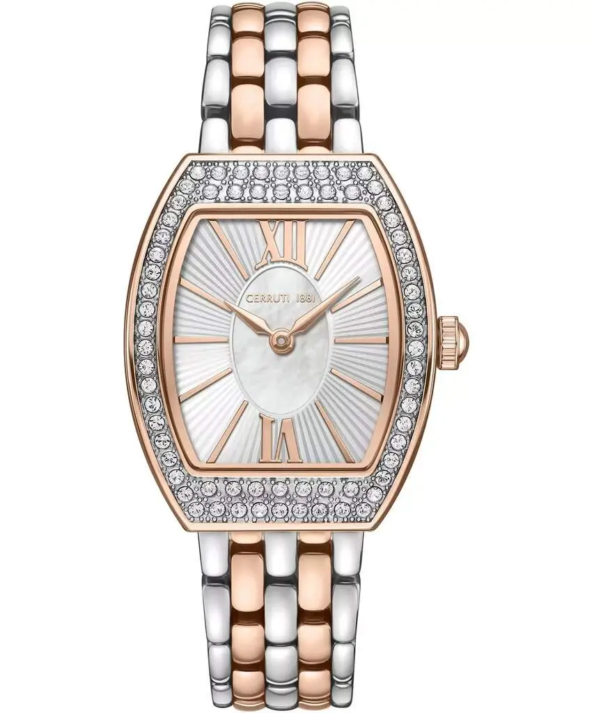 Cerruti 1881 CIWLG0086306 Quartz Çelik Gri-Rose Gold 21x24 mm Kadın Kol Saati 