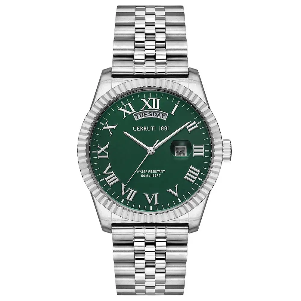 Cerruti 1881 CIWGH2117114 Quartz Çelik Gri Yeşil Kadran 41 mm Erkek Kol Saati