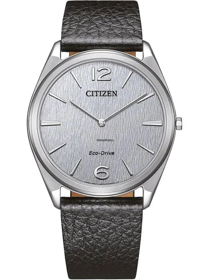 Citizen AR3120-16A Quartz Deri Siyah Gri Kadran Safir Cam 39 mm Erkek Kol Saati