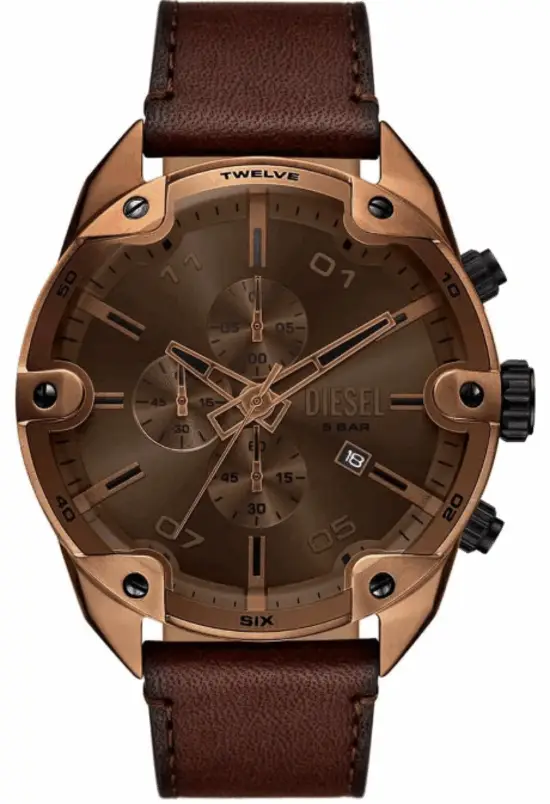 Diesel DZ4698 Quartz Bronz Deri Kordon 49 mm Erkek Kol Saati