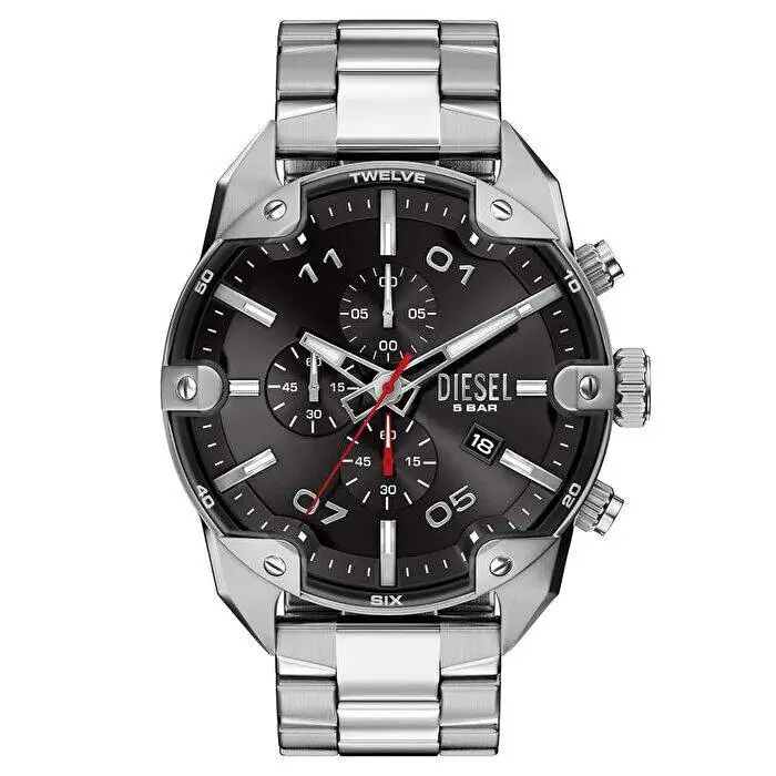 Diesel DZ4709 Quartz Çelik Gri Siyah Kadran 49 mm Erkek Kol Saati 