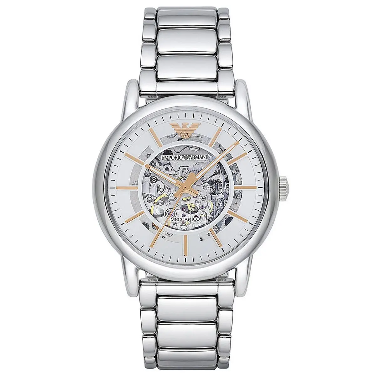 Emporio Armani AR1980 Otomatik Çelik Gri İskelet Kadran 43 mm Erkek Kol Saati