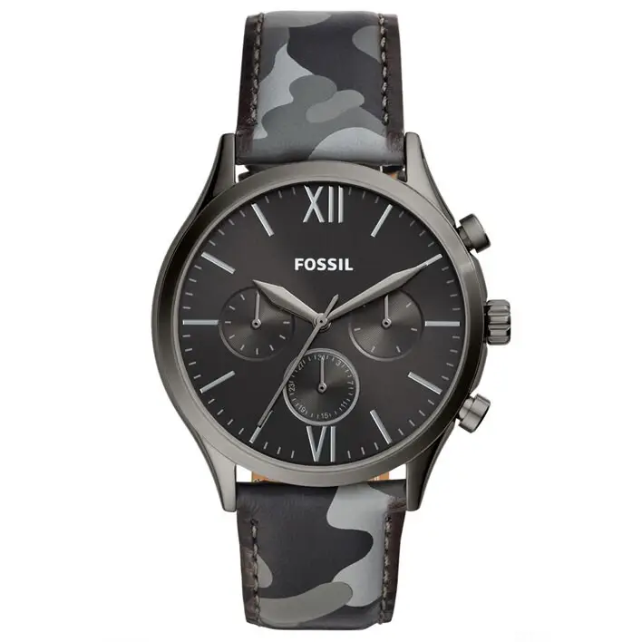 Fossil FBQ2456 Quartz Deri Gri 44 mm Erkek Kol Saati