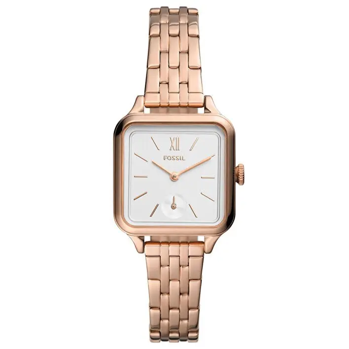 Fossil FBQ3831 Quartz Çelik Rose Beyaz Kadran 28 mm Kadın Kol Saati