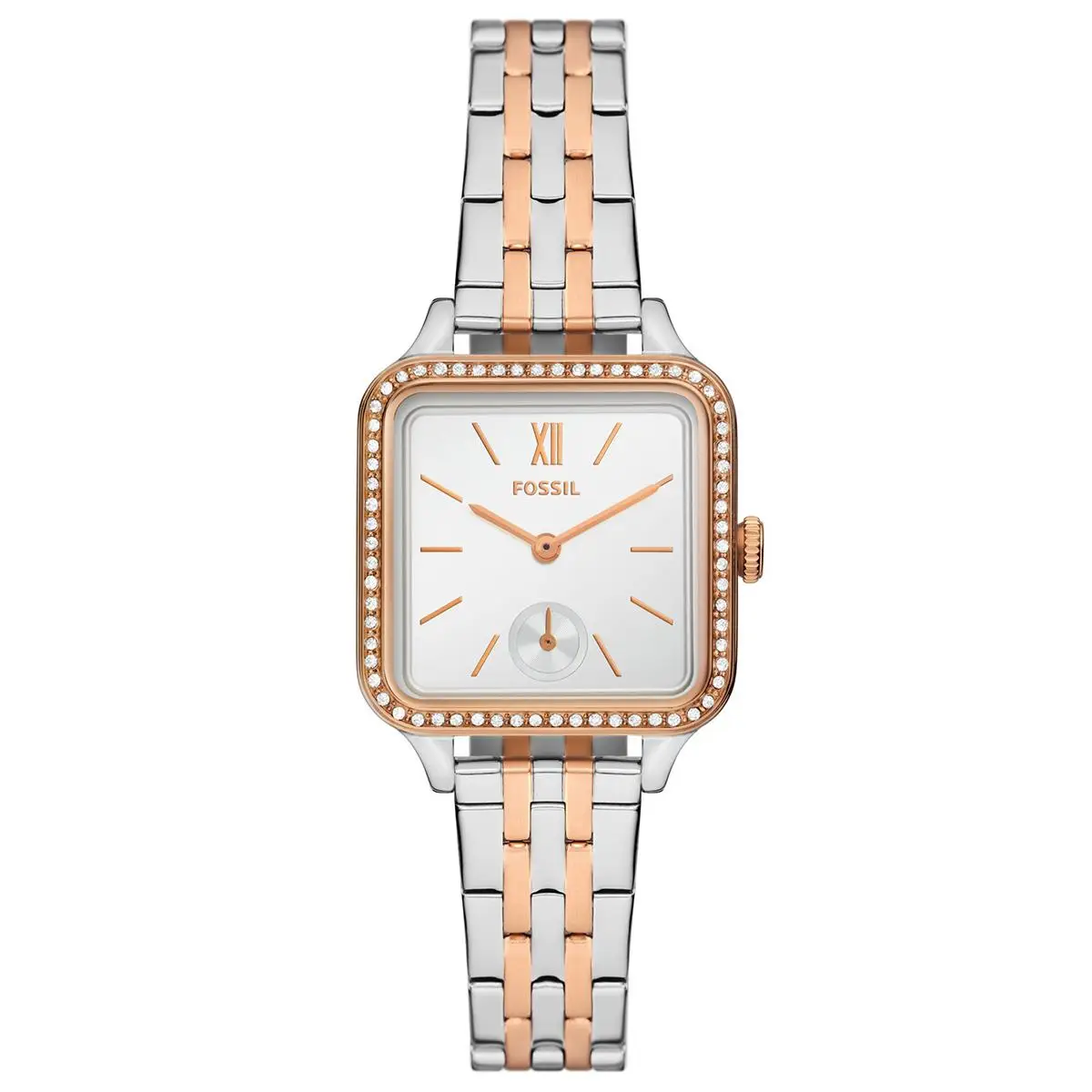 Fossil FBQ3907 Quartz Çelik Rose/Gri Beyaz Kadran 28 mm Kadın Kol Saati