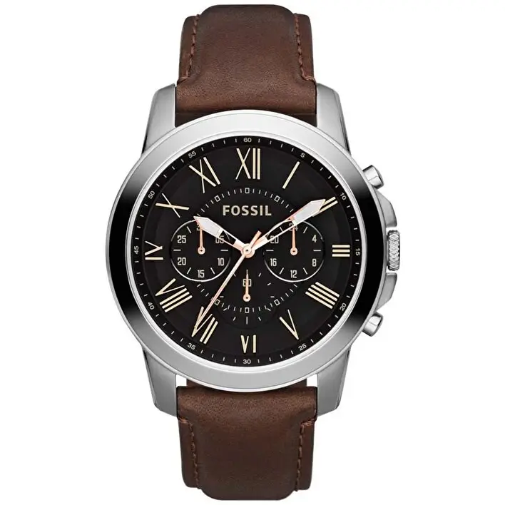 Fossil FFS4813 Quartz Deri Kahverengi Siyah Kadran 44 mm Erkek Kol Saati
