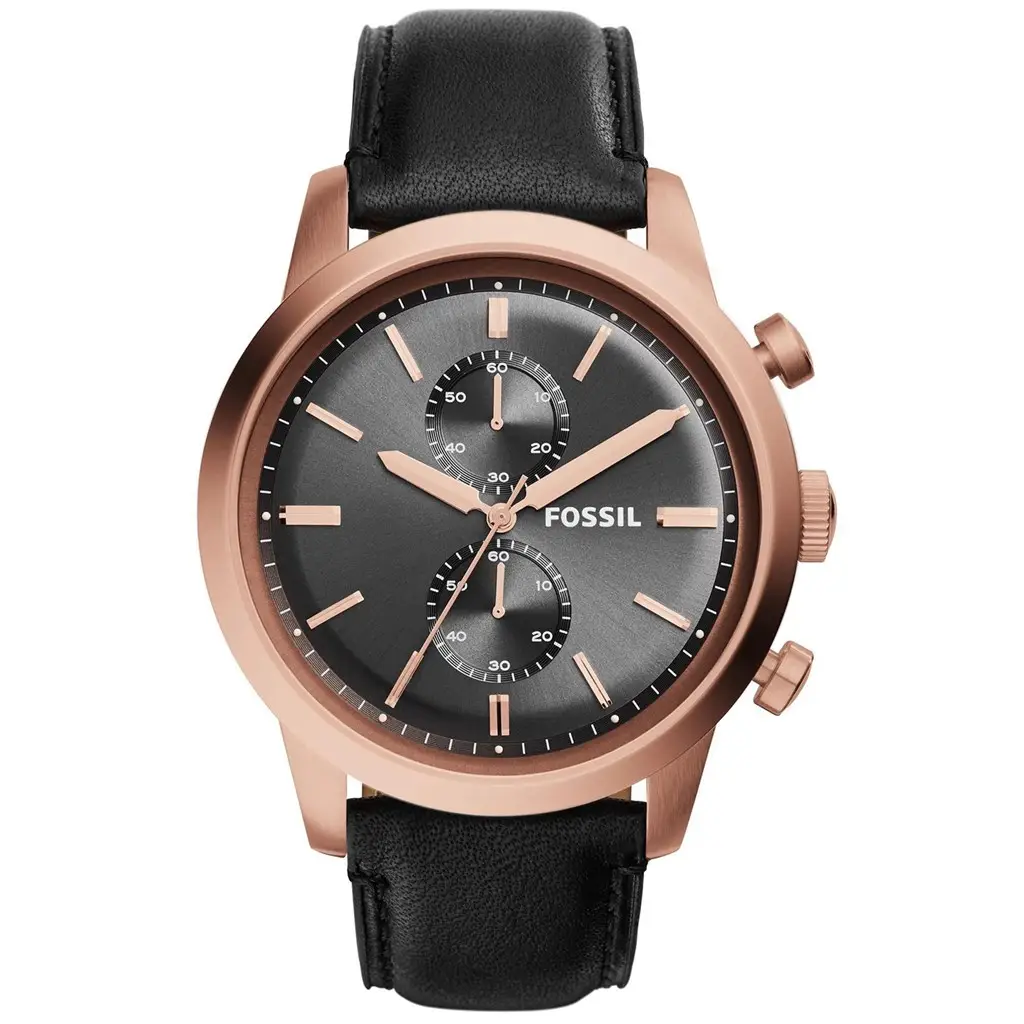 Fossil FFS5097 Quartz Deri Siyah 48 mm Erkek Kol Saati