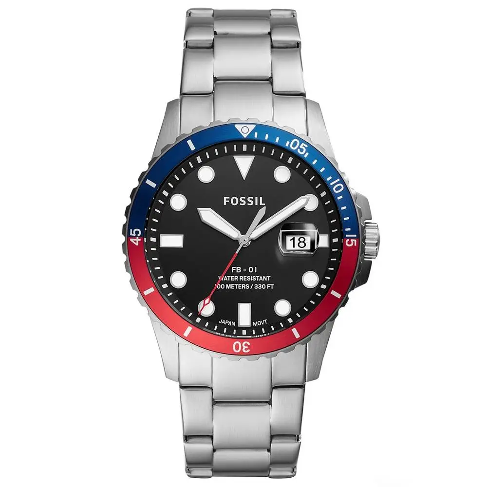 Fossil FFS5657 Quartz Çelik Gri Siyah Kadran 42 mm Erkek Kol Saati