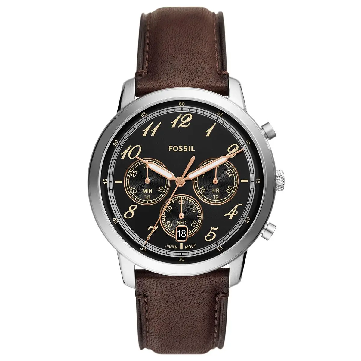 Fossil FFS6024 Quartz Deri Kahverengi 44 mm Erkek Kol Saati