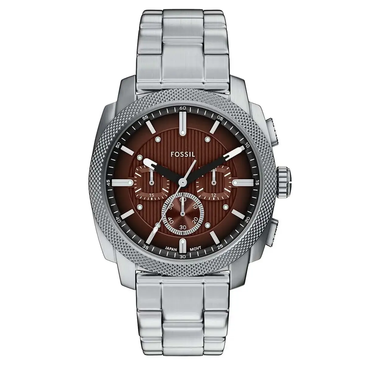 Fossil FFS6144 Quartz Çelik Gri Bordo Kadran 44 mm Erkek Kol Saati