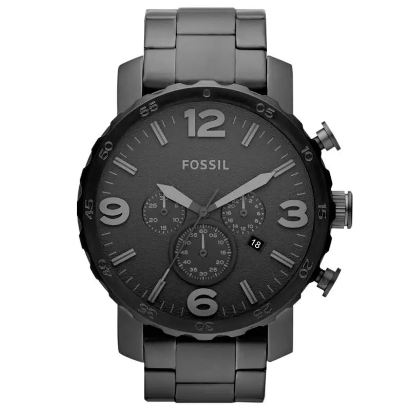 Fossil FJR1401 Quartz 50 mm Füme Çelik Erkek Kol Saati