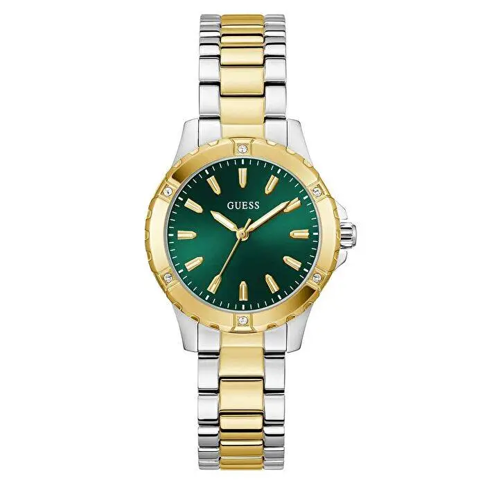 Guess GUGW0948L8 Quartz Çelik Gri Altın Rengi Yeşil 32 mm Kadın Kol Saati