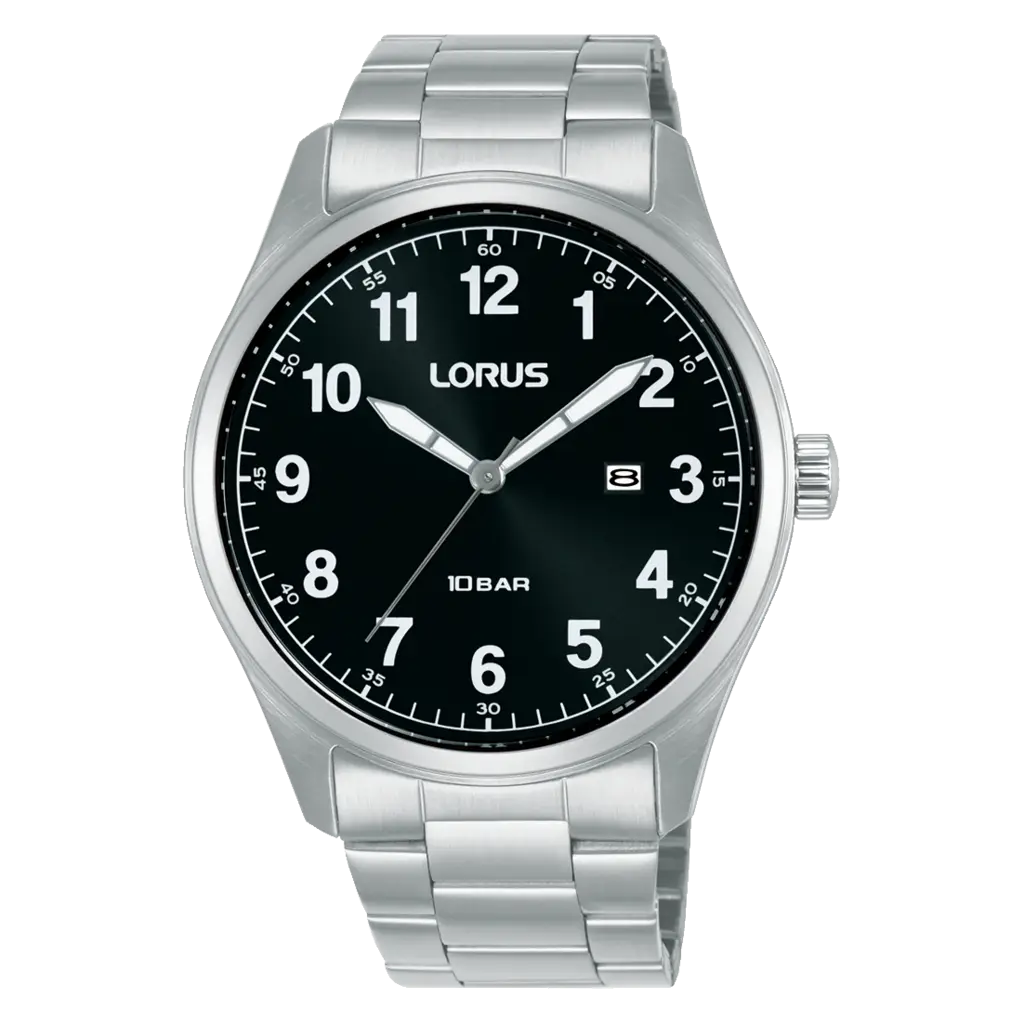 Lorus RH971SX9 Quartz Çelik Gri Siyah Kadran 10 ATM 42 mm Erkek Kol Saati