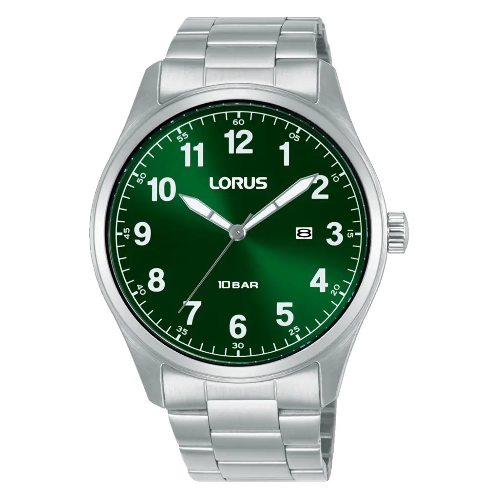 Lorus RH975SX9 Quartz Çelik Gri Yeşil Kadran 10 ATM 42 mm Erkek Kol Saati