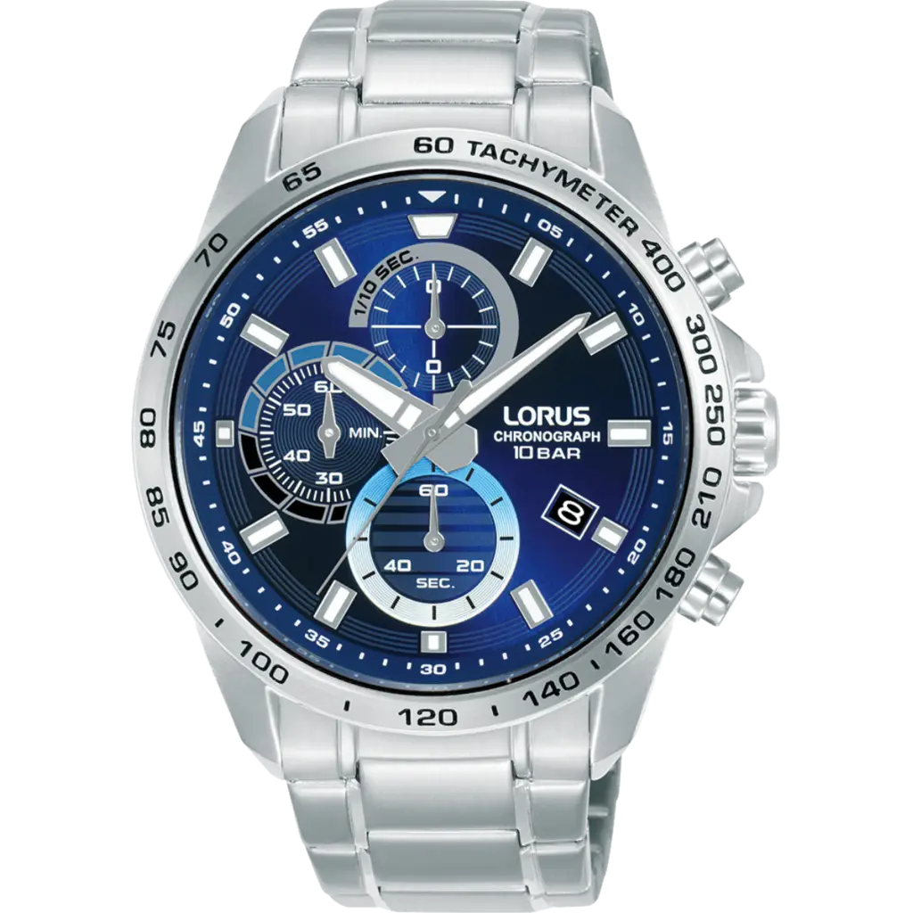 Lorus RM353JX9 Quartz Çelik Gri Lacivert Kadran 10 ATM 43 mm Erkek Kol Saati