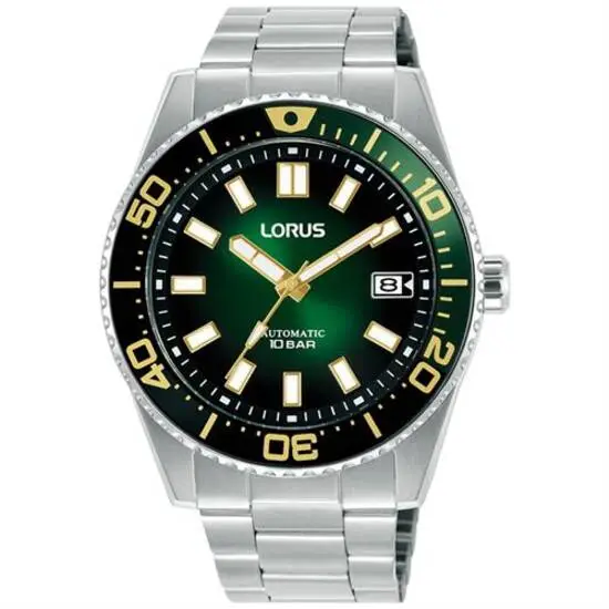 Lorus RU425AX9 Otomatik Çelik Gri Yeşil Kadran 10 ATM 42 mm Erkek Kol Saati