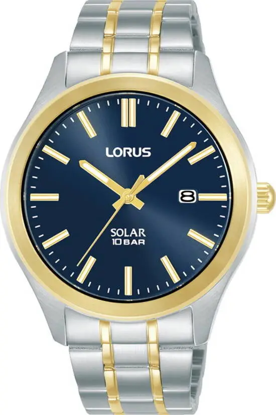 Lorus RX392AX9 Solar Çelik Altın/Gri Lacivert Kadran 40 mm Erkek Kol Saati 