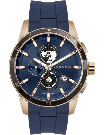 Quantum ADG991.499 Quartz Silikon Lacivert 46 mm Erkek Saat