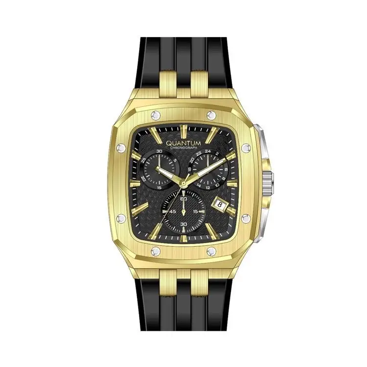 Quantum HNG1033.151 Quartz Silikon Siyah 45 mm Erkek Kol Saati
