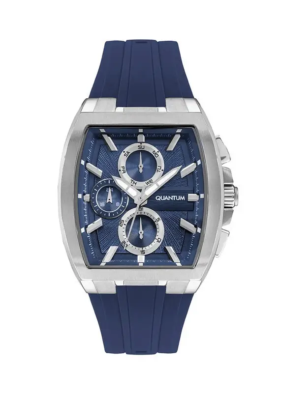 Quantum HNG997.399 Quartz Silikon Lacivert 43 mm Erkek Kol Saati