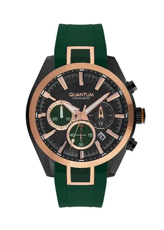 Quantum PWG910.055 Quartz Konograflı Silikon Yeşil 48 mm Erkek Saat