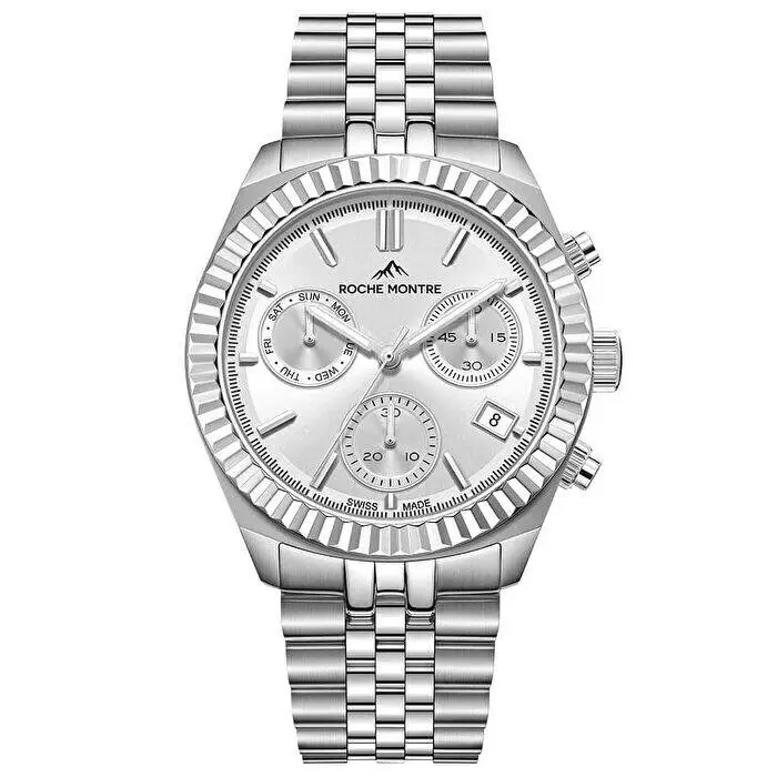Roche Montre RMG6000-02 Quartz Çelik Gri Safir 41 mm Erkek Kol Saati