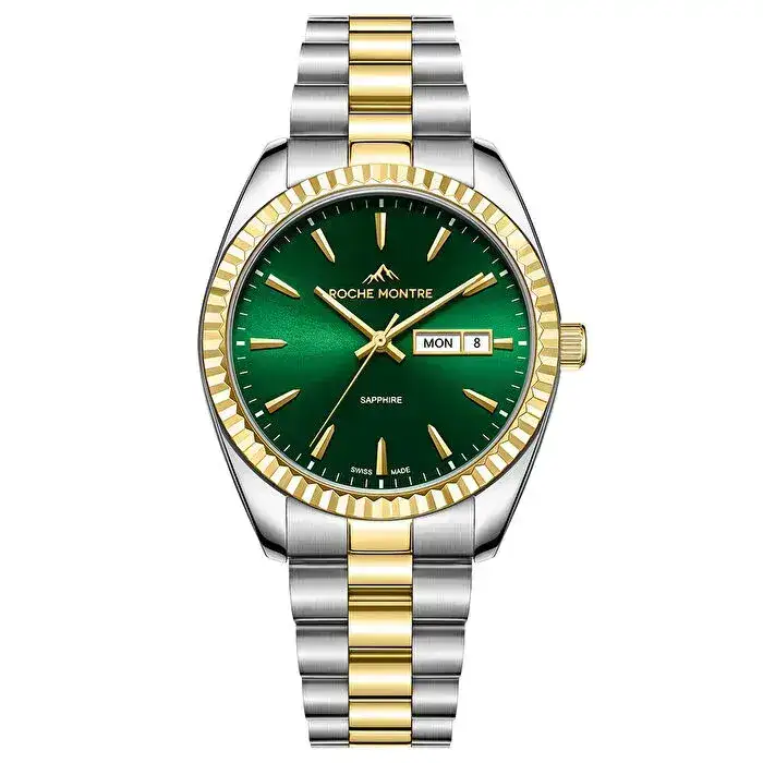 Roche Montre RMG6001-07 Quartz Çelik Gri-Altın Rengi Safir 39 mm Erkek Kol Saati